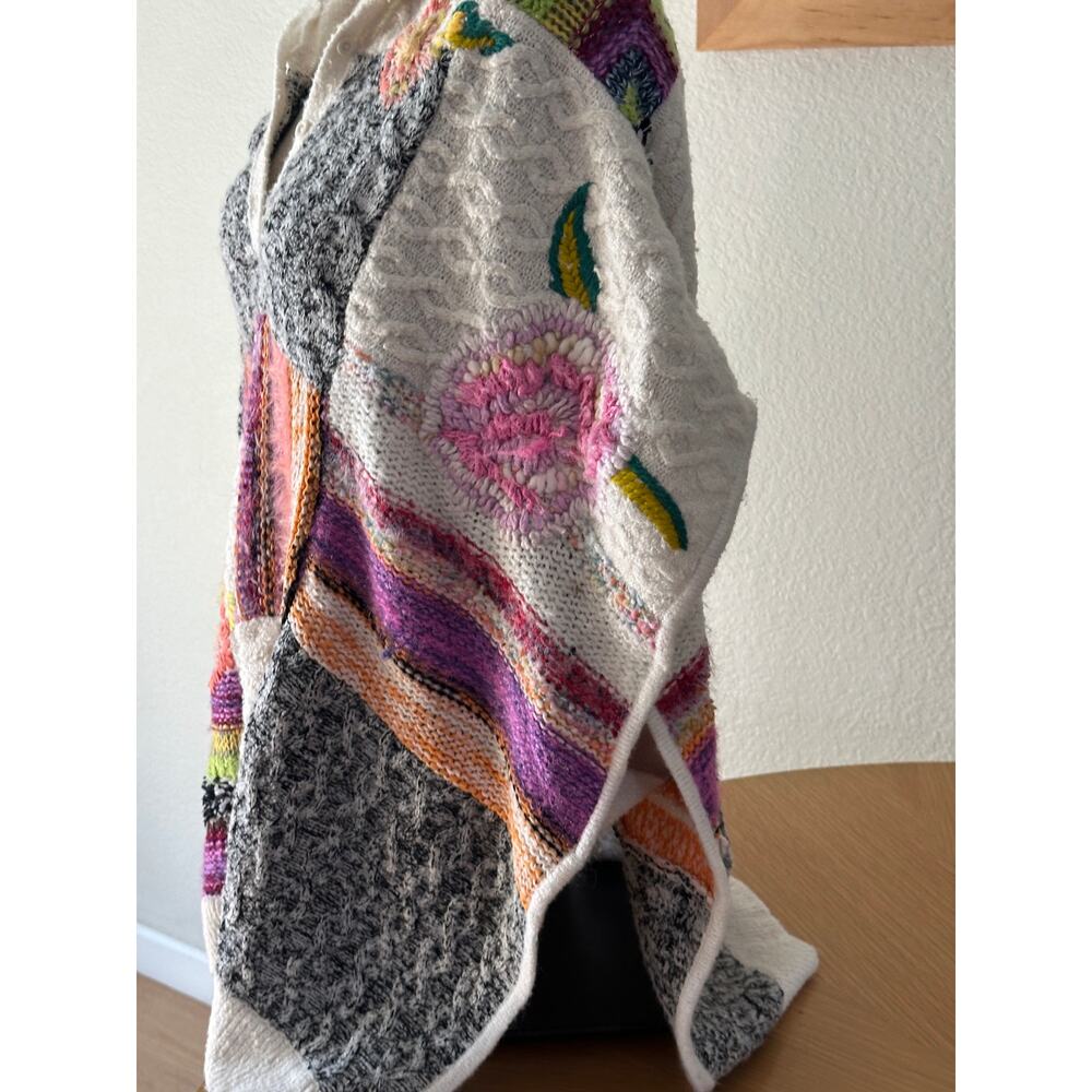 Anthropologie patchwork poncho sweater - Picture 4 of 11